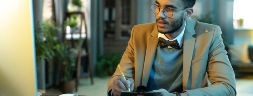 Image of man on computer