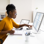 Image of woman working at desk